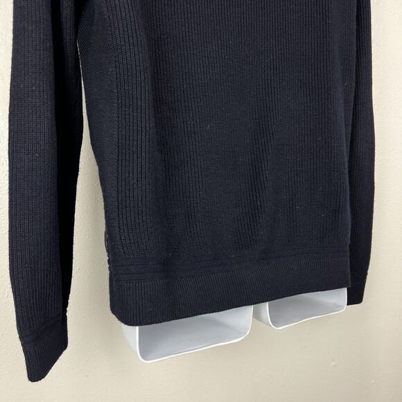 Ted Baker Sweater Men Large Navy Pullover 3/4 Zip Wool Blend Knit Long Sleeve - Picture 12 of 15